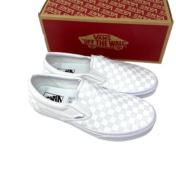 VANS Classic Slip-On Checkerboard True Women White Canvas Shoes Size VN000EYEX1L - Picture 9 of 11